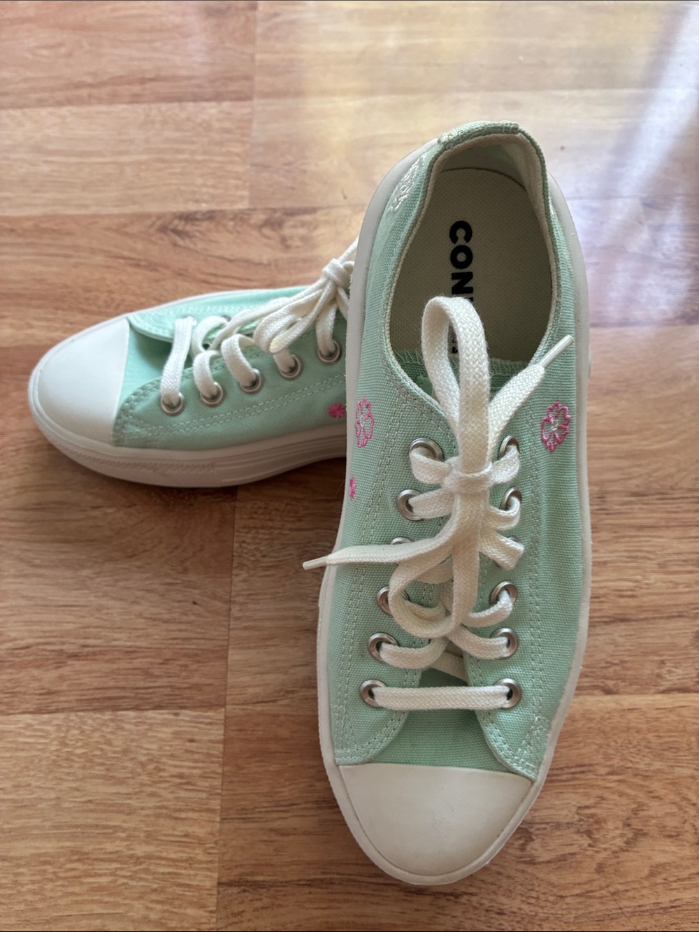 Converse All Star Move Platform Summer Embroidery sneakers in Sticky Aloe green